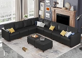 EASE MOOSE Faux Leather Sectional Sofa, Modular Sectional Sofa Couch L S...
