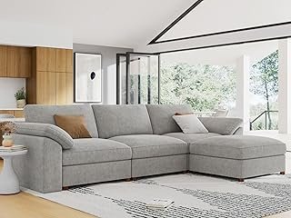 EASE MOOSE Oversized L Shape Sectional Modular Sofa,Wide Deep seat Secti...