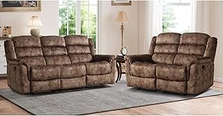 EBELLO 2 Pieces Reclining Couch Furniture Set, Overstuffed Reclining Lov...