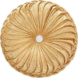 EUCIOR Round Throw Pillows,Golden Throw Pillows,Soft Spandex Velvet Fabr...