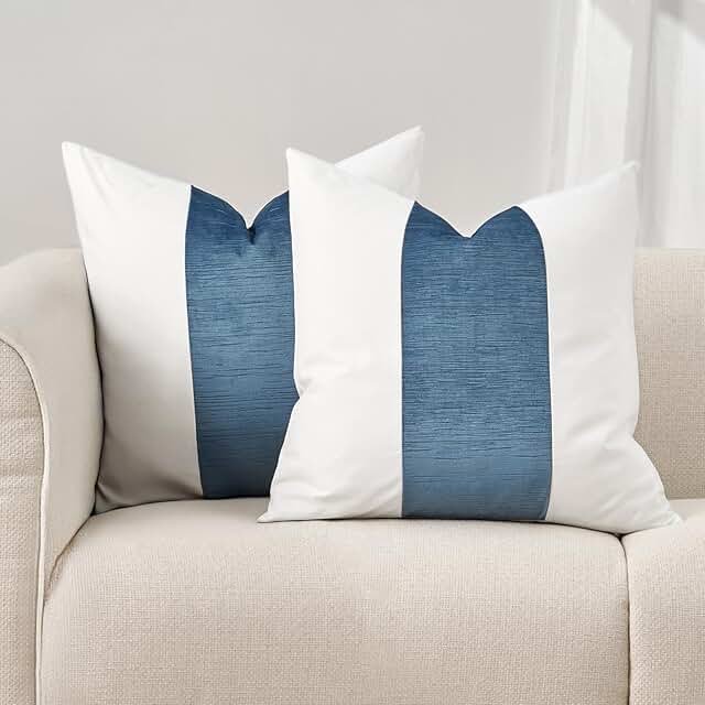 EVERGRACE x Kinsey Walsh Signature Velvet Panel Cotton Pillow Covers Set...