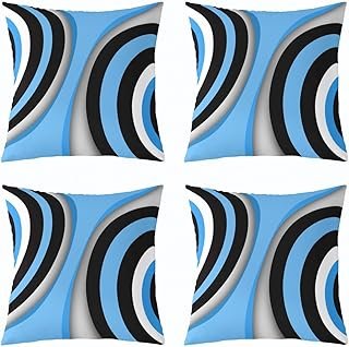 Erosebridal Circle Pack of 4 Throw Pillow Cover 18x18 Blue Geometric Cus...