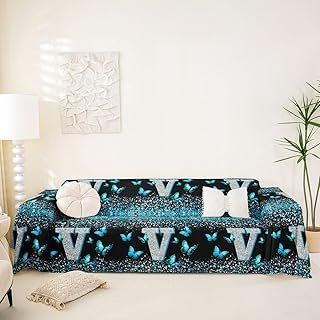 Erosebridal Personalized Letter Butterfly Couch Cover 91