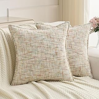 FUTEI Colorful Decorative Throw Pillow Covers 18x18 Inch Set of 2,Soft C...