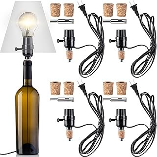 Fabbay 4 Sets Bottle Lamp Kit for Liquor Bottle Includes Stopper in 3 Si...