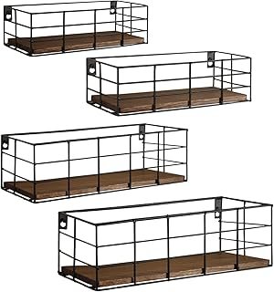 Fixwal Wall Shelves, 4 Sets of Hanging Floating Shelves, Wall Mounted Sh...