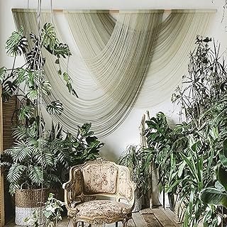 Flber Macrame Wall Hanging Boho Wall Decor Tapestry Dip Dyed Ombre Moss ...