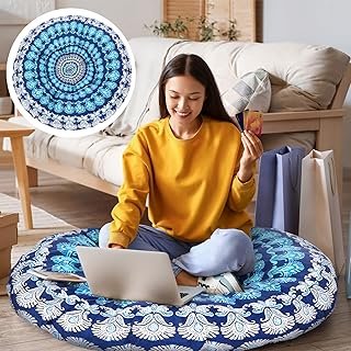Funnymoom Extra Large Mandala Floor Cushion 35 Inch Round Meditation Flo...