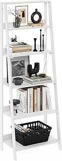Furinno Ladder Book Shelf, 6-Tier Ladder Shelf, Open Design Bookshelf, D...