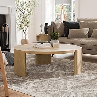 Furniture of America Carys Modern Solid Wood 42-inch Round Coffee Table ...
