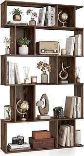 Giantex 5-Tier Bookshelf, 10-Cube Geometric Book Case with 5 Closed-Back...