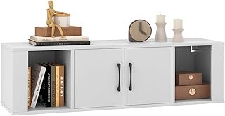 Giantex Wall Mounted Storage Cabinet 2 Cube Floating Media Hanging Desk ...