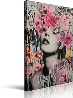 Graffiti Pop Art Colorful Abstract Rose Women Pink Keith Haring Hip Hop ...