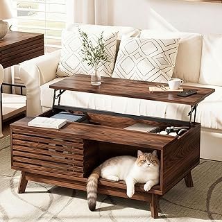 HAIOOU Lift Top Coffee Table, Mid Century Modern Coffee Table with Stora...