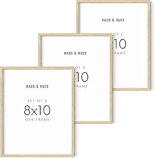 HAUS AND HUES Beige Wood Oak 8x10 Picture Frame, Set of 3 - Modern Wood ...