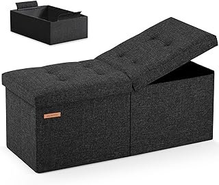 HAUSFRAU 31.5 Inches Ottoman with Storage, Folding Ottoman Bench Small F...