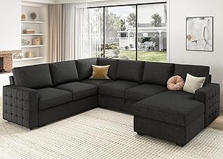 HONBAY Sectional Couch with Pull Out Bed, Sectional Sleeper Sofa with St...