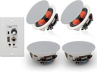 Herdio 6.5'' Bluetooth in Wall in Ceiling Speakers 600W 2-Way Flush Moun...