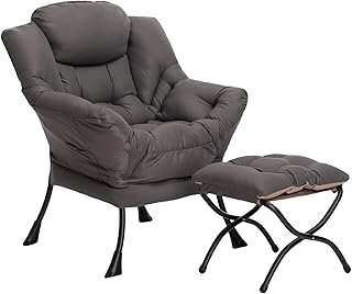 HollyHOME Lazy Chair with Foldable Ottoman, Accent Comfy Lounge Armchair...