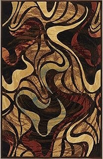 Home Dynamix Catalina Picasso Contemporary Artistic Swirl Area Rug, Blac...