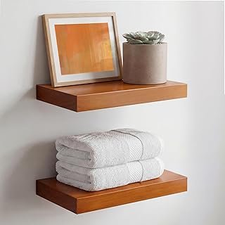 Homeforia 12 inch Oak Floating Shelf, High End Solid Real Wood 12inch Sm...