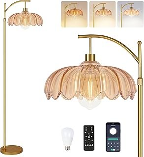 ILLMTW Gold Floor Lamp for Living Room,Bedroom,Mid Century Modern Standi...