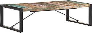 Industrial Coffee Table, Solid Reclaimed Wood Rectangular Center Table w...