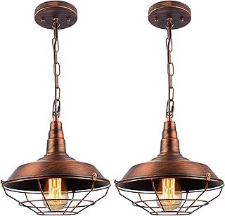 Industrial Pendant Lights Kitchen Island 2 Pack Farmhouse Hanging Light ...