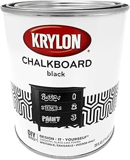 Krylon K05223000 Chalkboard Brush-on Paint Black, 1 Quart, (Pack of 2)