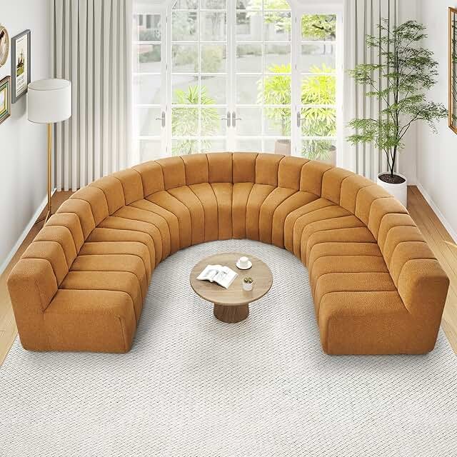 LEVNARY Modular Sectional Sofa, Convertible U-Shape Sectional Couch, Vel...