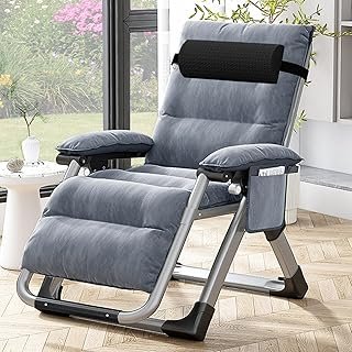 LILYPELLE Comfy Folding Chair, Folding Lounge Chair for Bedroom and Livi...
