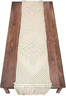 LIVALAYA Macrame Table Runner 60 Inches Long Cotton Boho Table Runners f...