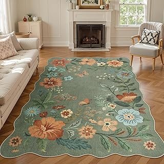 Lahome Floral Living Room Rugs, Area Rugs 5x7 Rug for Bedroom Ultra-Thin...