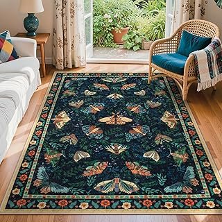 Lahome Villette Bug 5x7 Washable Rug, Soft Insect Area Rug for Bedroom, ...