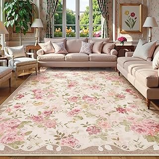 Lahome Vintage Floral 8x10 Area Rugs,Soft Living Room Rugs Boho Large Ar...