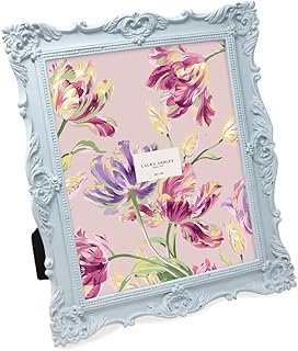 Laura Ashley 8x10 Powder Blue Ornate Textured Hand-Crafted Resin Picture...