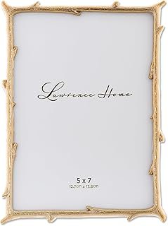 Lawrence Frames 712557 5x7 Gold Metal Natural Branch Design Picture Frame