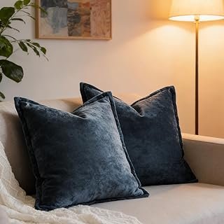 Luxurious Velvet Throw Pillow Covers 20x20 Set of 2 Decorative Pillow Co...