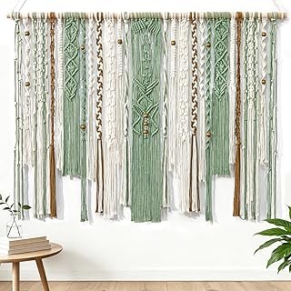MEIVINES Macrame Wall Hanging Large Wall Art Handmade Woven Tapestry Boh...