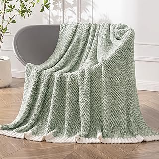 MIULEE Sage Green Super Soft Throw Blanket for Couch, Cozy Fluffy Warm T...
