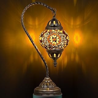 Marrakech Tiffany Lamp Turkish Table Lamp with Vintage Style, Handmade M...