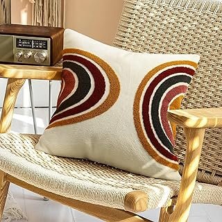 Merrycolor Boho Abstract Throw Pillow Covers 20x20 Tufted Sun Pillow Cov...