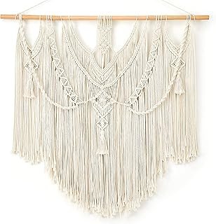 Mkono Macrame Wall Hanging Boho Home Decor Chic Woven Decoration for Bed...