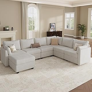 Modular Sectional Sofa Couches, Large Convertible Modular Couches with S...