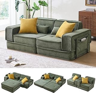 Modular Sofa Bed, No Assembly Required Sectional Couch for Living Room, ...