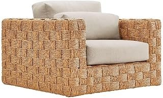 Modway Thames Wicker Rattan Outdoor Armchair - Natural Light Gray, UV-Re...