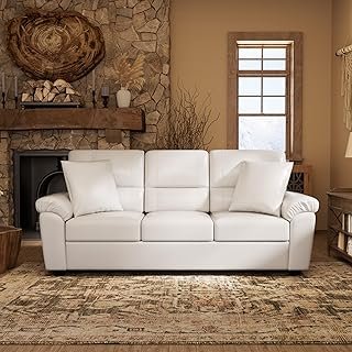 Morden Fort Faux Leather Sofa Couch, Modern Luxury Furniture with Remova...