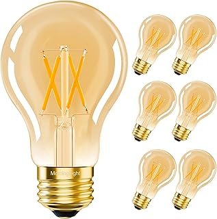 MorningLight 6-Pack Dimmable A19 Vintage LED Edison Bulbs 60W Equivalent...