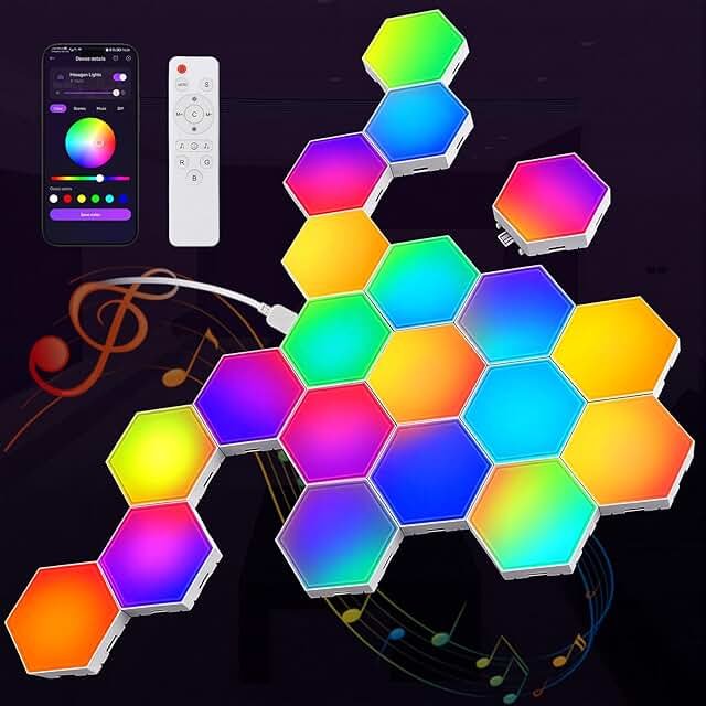 NIUCOO Hexagon LED Light Wall Panels – RGB Smart Gaming Light with App, ...