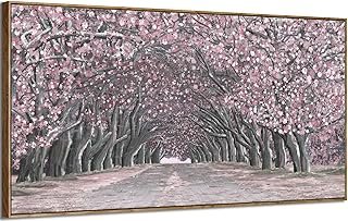 Nicetop Big Framed Canvas Wall Art for Living Room – Large Pink Abstract...
